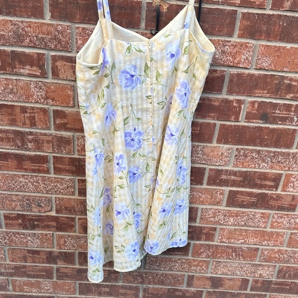 Vintage Y2K Butter Yellow Floral Mini Sundress Coquette Girl Women’s 13/14 - Picture 4 of 10